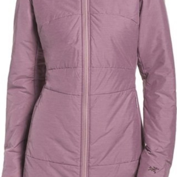 Purple Quilted Puffer Coat with Hood and High Collar - Picture 4 of 16